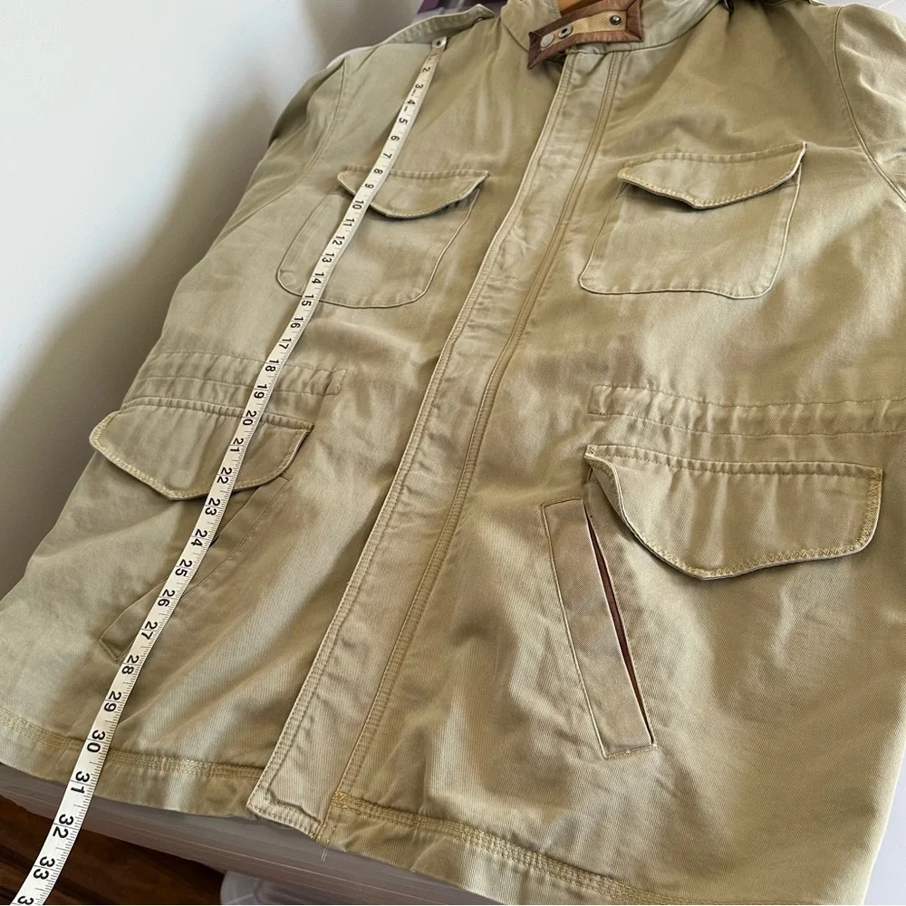 ORVIS Vintage Khaki Beige Chore Canvas Field Utility Jacket Size XL 46-48